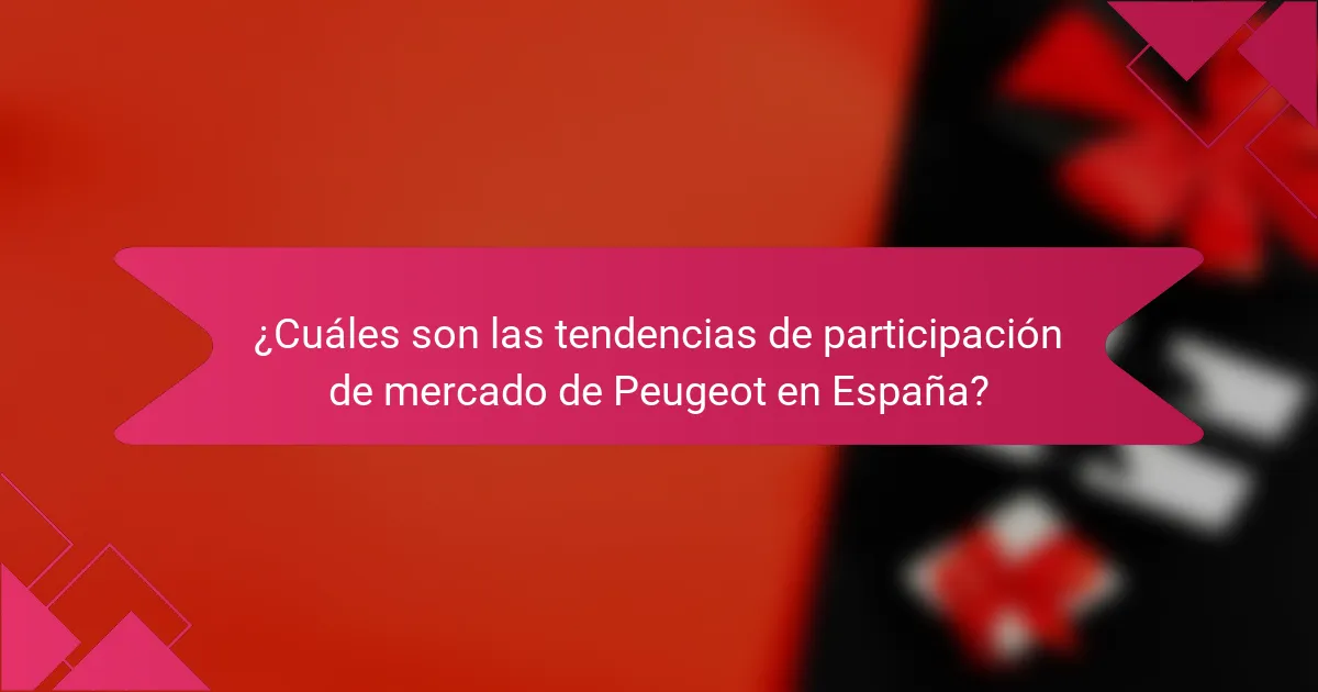 ¿Cuáles son las tendencias de participación de mercado de Peugeot en España?