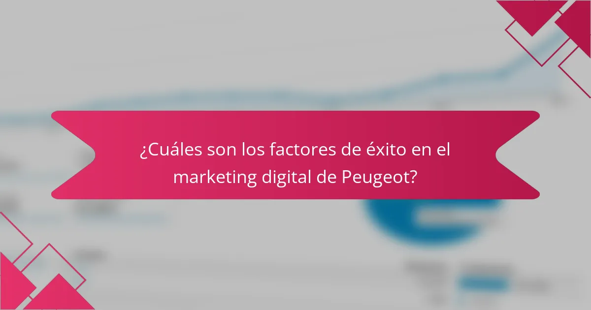 ¿Cuáles son los factores de éxito en el marketing digital de Peugeot?