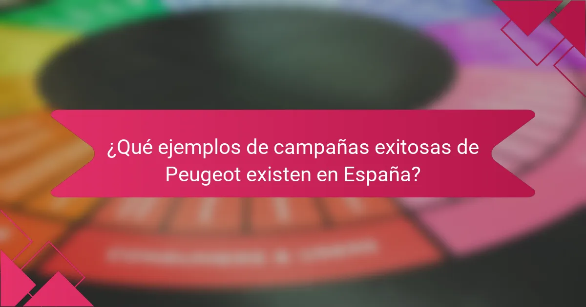 ¿Qué ejemplos de campañas exitosas de Peugeot existen en España?