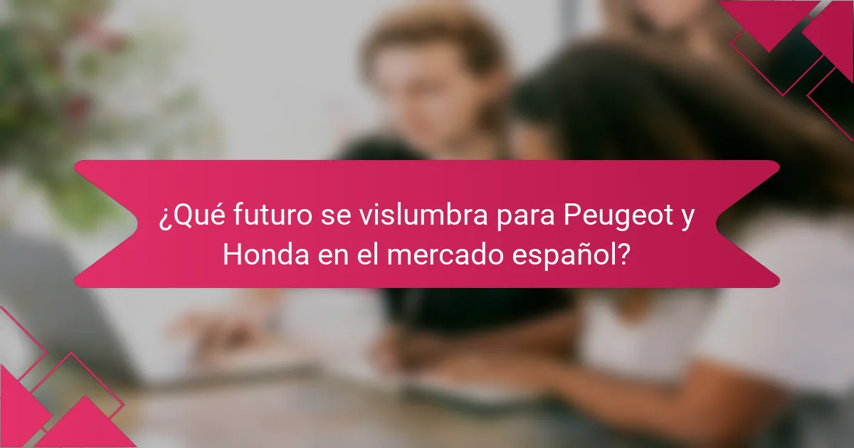 ¿Qué futuro se vislumbra para Peugeot y Honda en el mercado español?